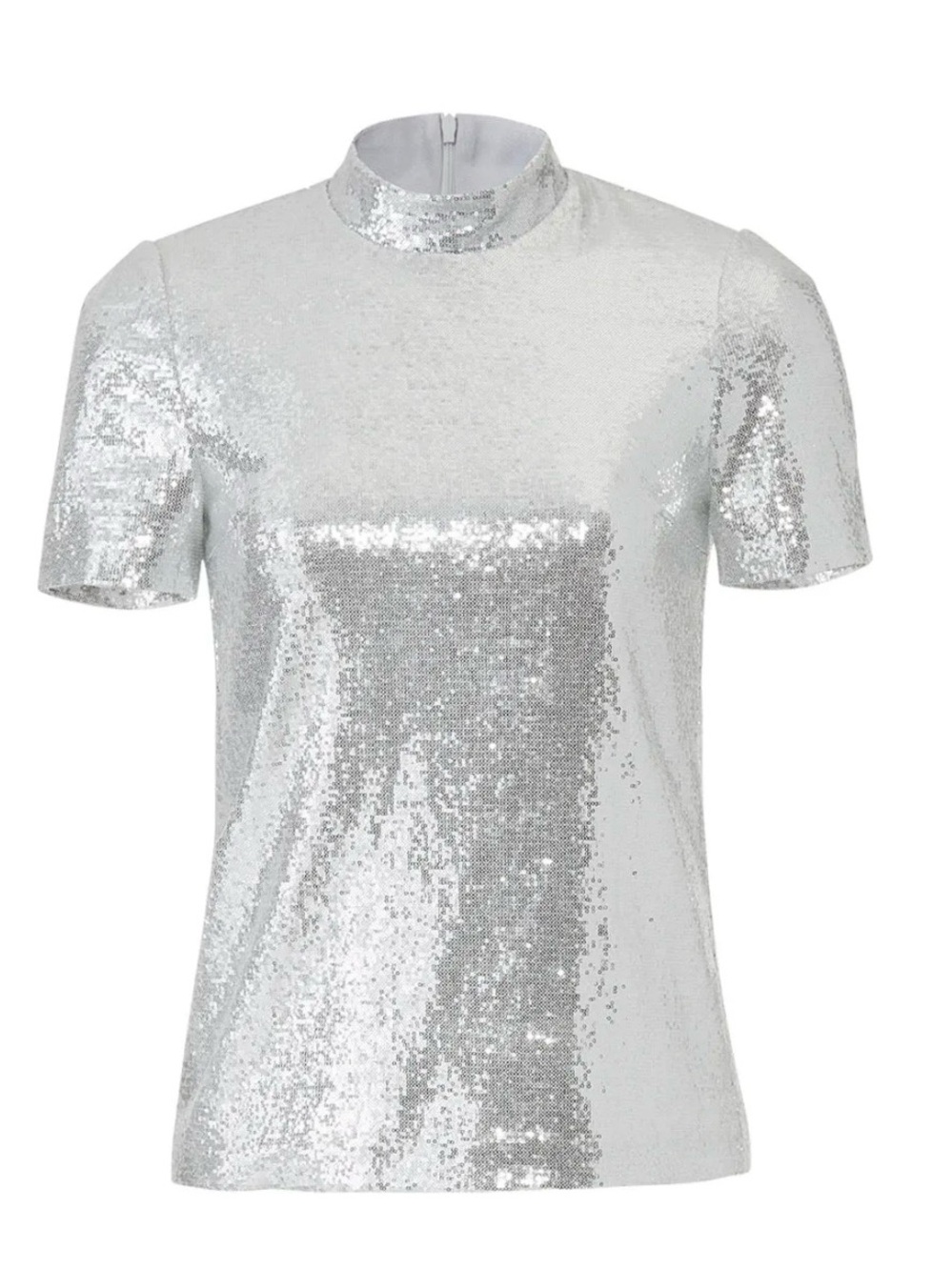 Men's Silver Sequin Short Sleeve Shirt